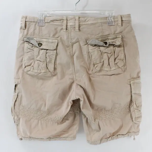 Four Steeds Womens Cargo Shorts Size 12 Beige Hiking Outdoor Multiple Pockets 