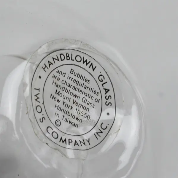 Two's Company Sitting Pretty 2232 Hand-Blown Glass Napkin Rings Set 4 Boxed