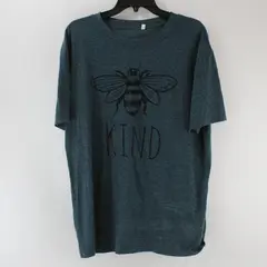 Dark Teal Short Sleeve Womens Shirt XL With Black "Bee Kind" Graphic