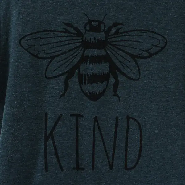Dark Teal Short Sleeve Womens Shirt XL With Black "Bee Kind" Graphic