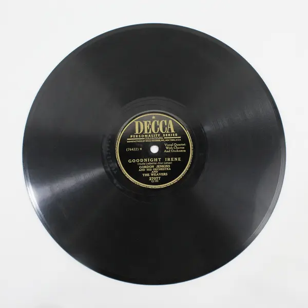  Gordon Jenkins & The Weavers Tzena Tzena Tzena/Goodnight Irene 10" Shellac Reco