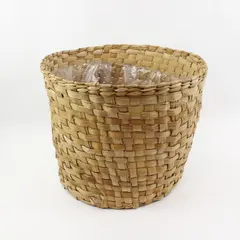 Woven Basket Natural Tan Cylindrical Storage Organizer 12in High