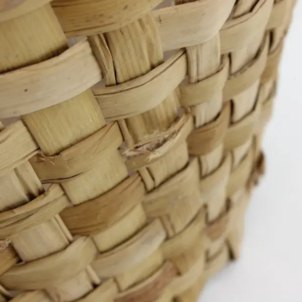 Woven Basket Natural Tan Cylindrical Storage Organizer 12in High