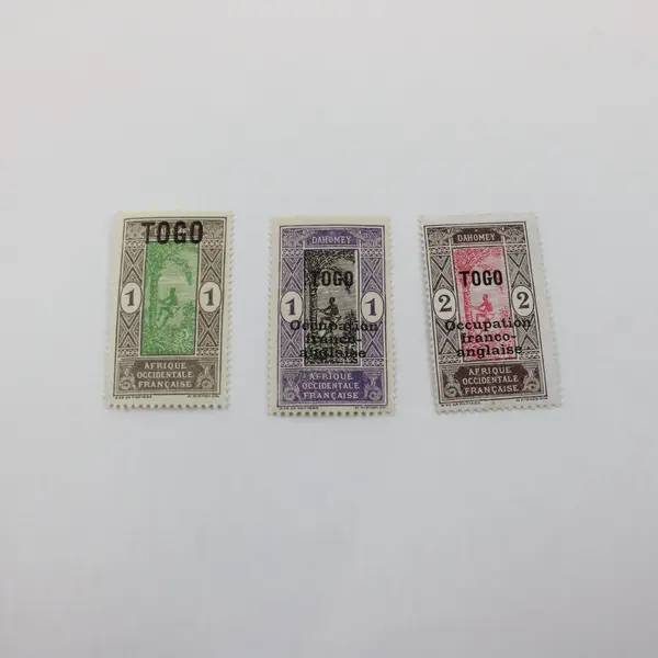 Lot Of 3 Togo French Dahomey 1915-1920 Stamps Mint Hinged