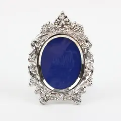 Lillian Vernon LV4501 Silver Plated Ornate Oval Photo Frame Open Box