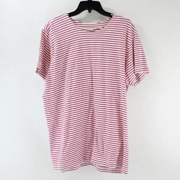 Elisabeth by Liz Claiborne Women's Pink White Striped T-Shirt 2XL