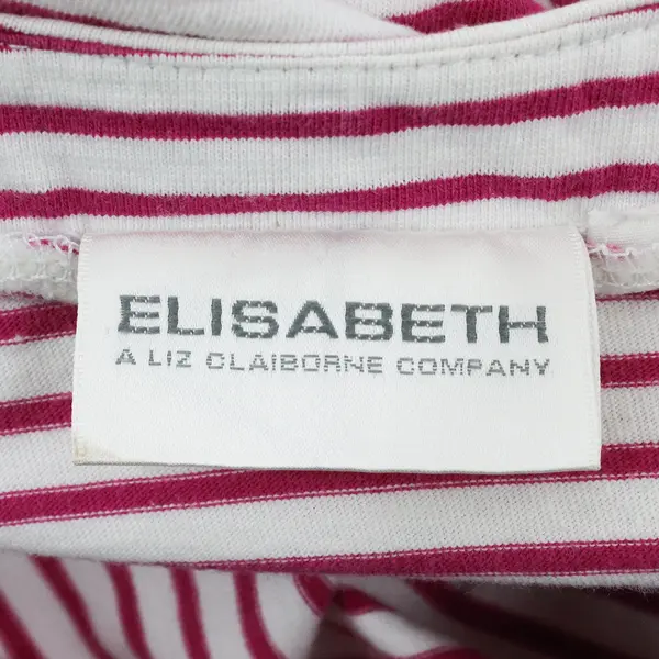 Elisabeth by Liz Claiborne Women's Pink White Striped T-Shirt 2XL