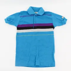 Boys Size 5 Multicolor Striped Cheetah Polo Shirt FLAWED