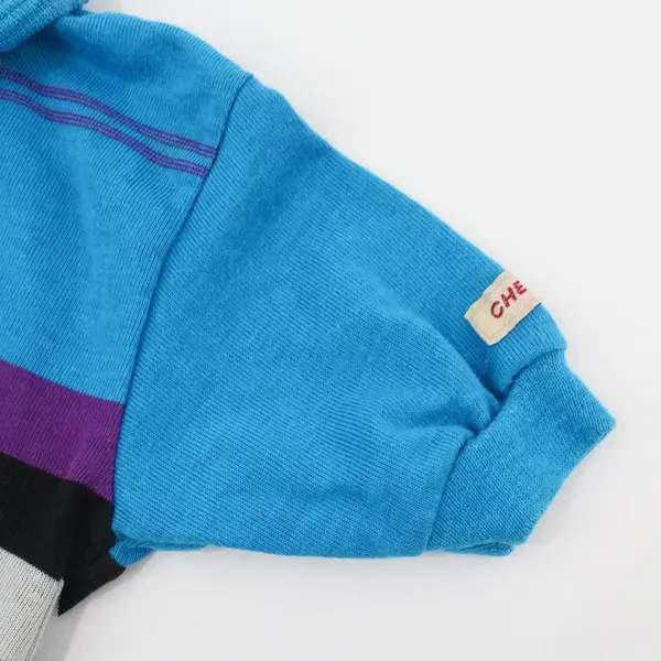 Boys Size 5 Multicolor Striped Cheetah Polo Shirt FLAWED