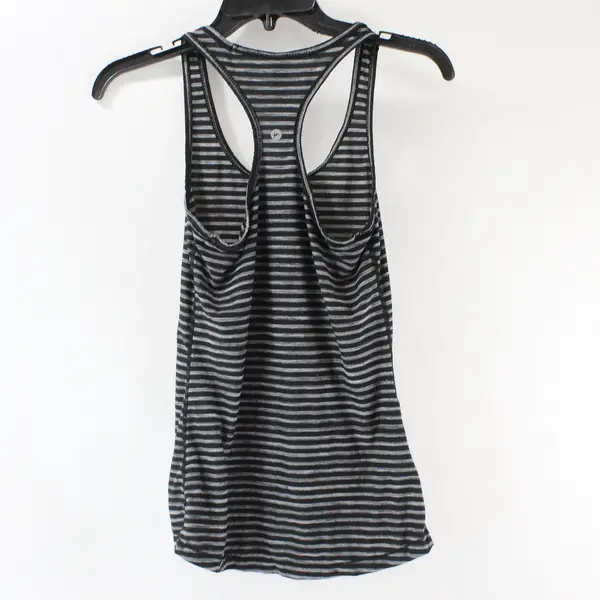 90 Degree by Reflex Women's Racerback Tank Black Gray Striped XS