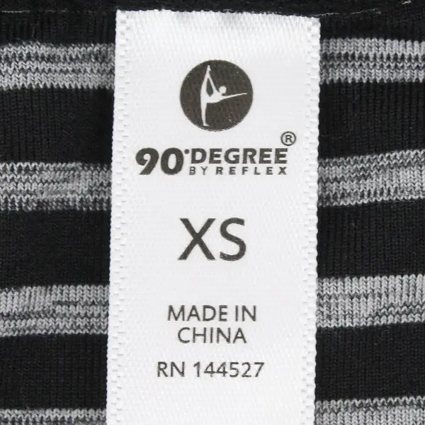 90 Degree by Reflex Women's Racerback Tank Black Gray Striped XS