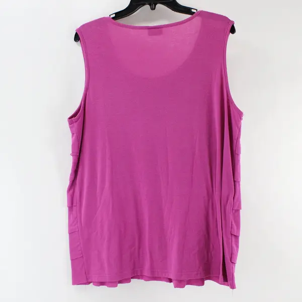 Sara Morgan Women's Fuchsia Tiered Sleeveless Tank Top 2XL