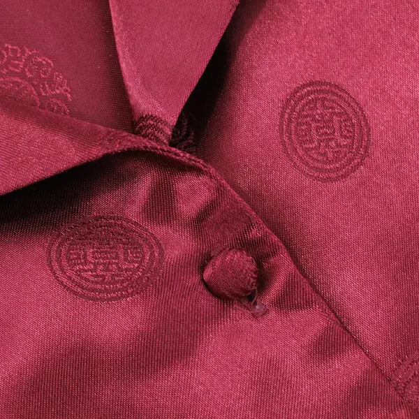 R&K Originals Women's Wine Red Asian-Inspired Button-Up Vest Size 10 FLAWED