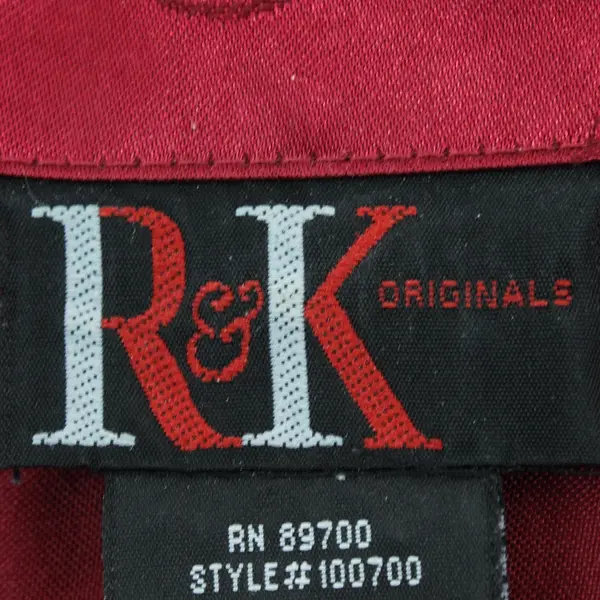 R&K Originals Women's Wine Red Asian-Inspired Button-Up Vest Size 10 FLAWED