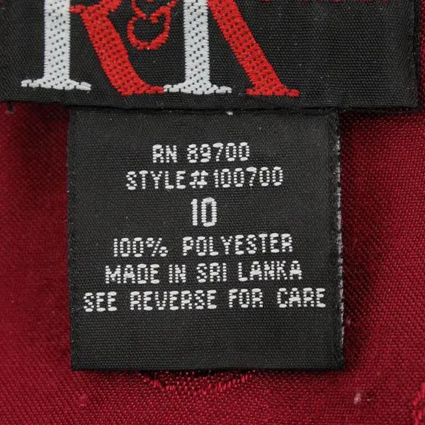 R&K Originals Women's Wine Red Asian-Inspired Button-Up Vest Size 10 FLAWED
