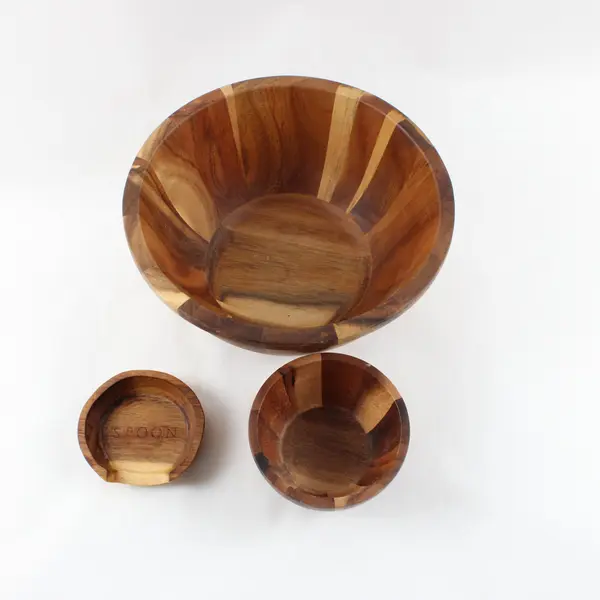 3pc Acacia Wood Mixed Brand Threshold Serving Bowl Dash Small Bowl Spoon Rest