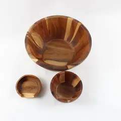 3pc Acacia Wood Mixed Brand Threshold Serving Bowl Dash Small Bowl Spoon Rest