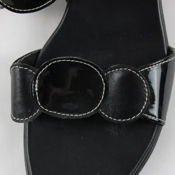 Munro American Women's Black Faux Leather Strappy Sandals Size 9.5