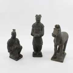 Set of 3 Replica Terracotta Army Figurines Qin Dynasty Cavalry Horse