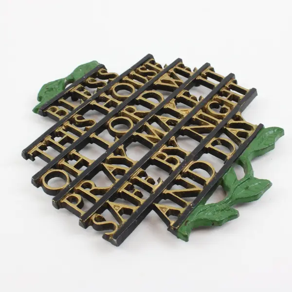 Bless This House Metal Wall Plaque Trivet Christian Prayer 