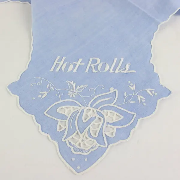 Lot of 6 Table Napkins & Hot Roll Linens White Red Blue Dining