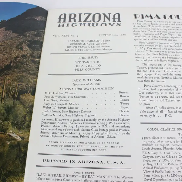 Lot of 3 Arizona Highways Magazines Apr Jun Sep 1970 Acceptable Condition