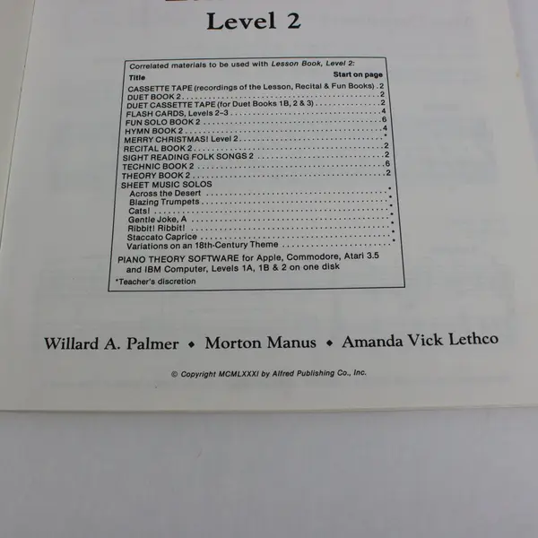 Lot of 2 Paperback Music Piano Lesson Book Level 2 Make Beautiful Music