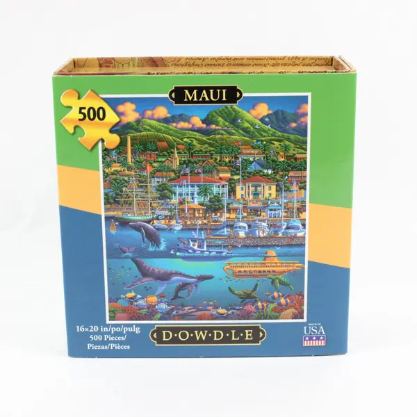 Dowdle Maui Hawaii 500-Piece Jigsaw Puzzle Folk Art Map