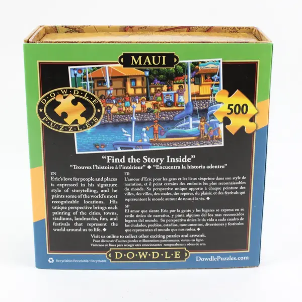 Dowdle Maui Hawaii 500-Piece Jigsaw Puzzle Folk Art Map