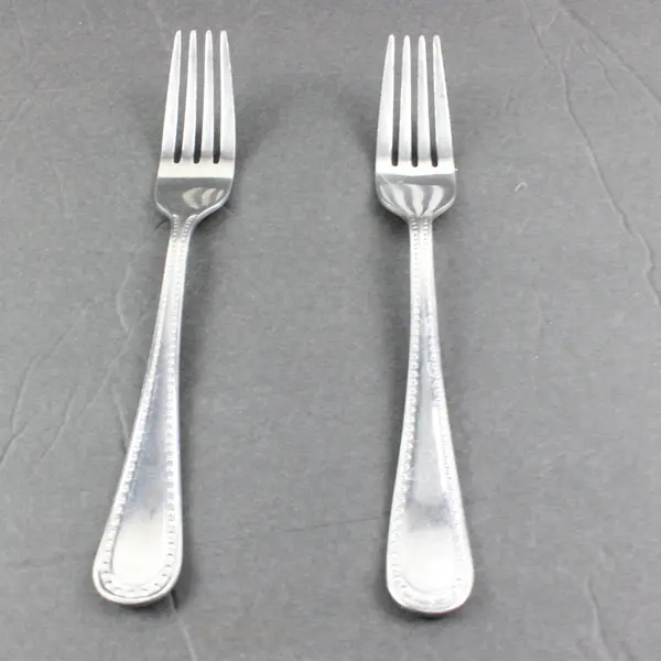 Amazon Basics Pearled Edge Dinner Forks Set of 2 Used