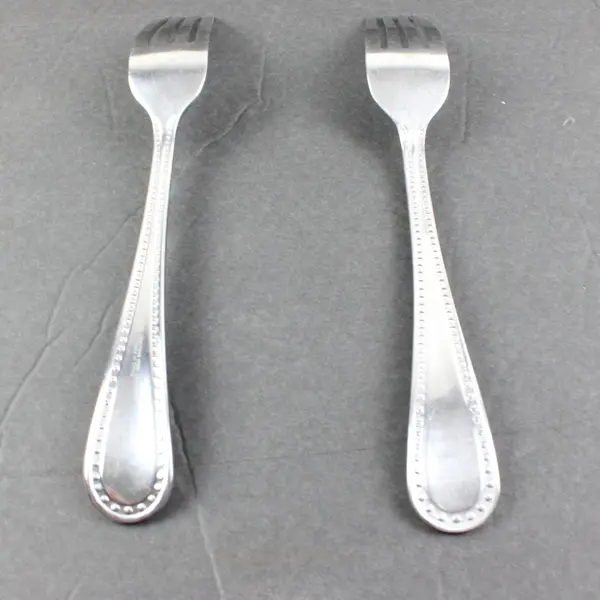 Amazon Basics Pearled Edge Dinner Forks Set of 2 Used