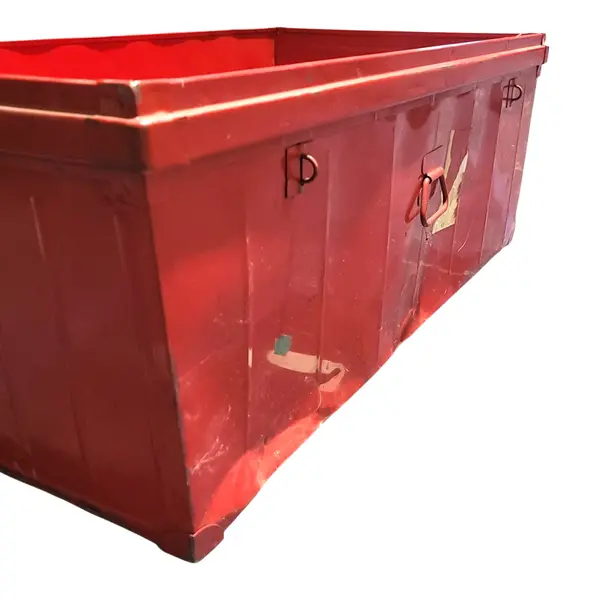 Red Metal Rolling Storage Trunk Chest on Wheels Pull Handle - Local Pickup Only