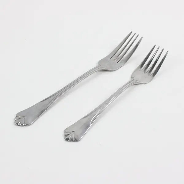 Lot of 9 Farberware Bevel Bay Forks 6in & 7.5in Used
