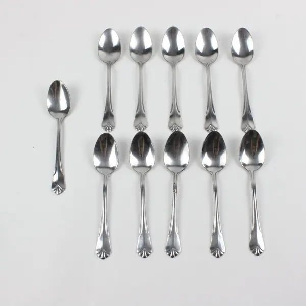 Lot of 11 Farberware Bevel Bay 6" Spoons Flatware