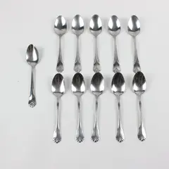 Lot of 11 Farberware Bevel Bay 6" Spoons Flatware