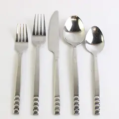 5 Piece Place Setting Pier 1 Imports Portfolio 18/8 Stainless Steel Circles