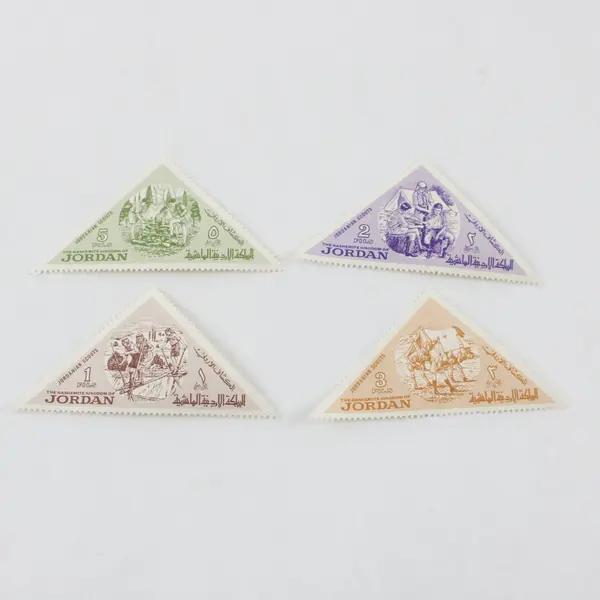 Lot Of 4 Jordan 1964 Boy Scouts Triangle Stamps Mint Hinged 