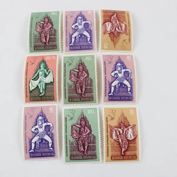 Lot Of 9 Indonesia 1962 Native Dancers Stamps Sc #536-538 (3 Sets Of 3) MNH