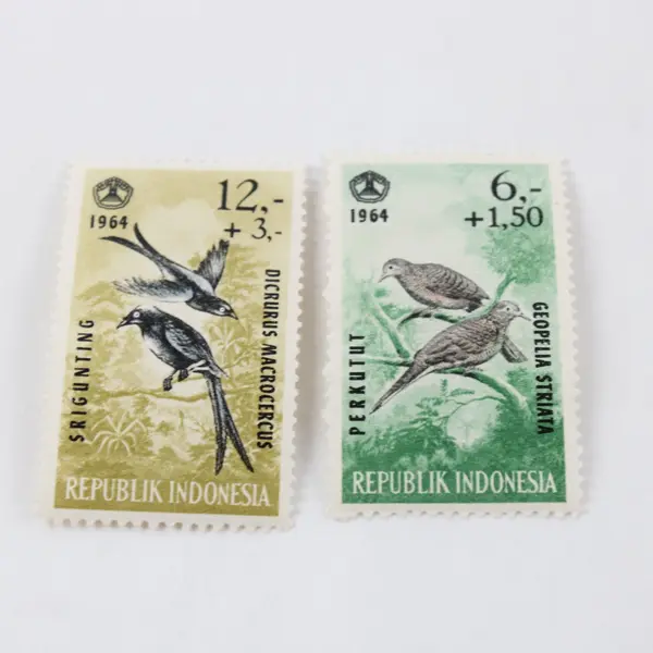 Lot Of 5 Indonesia 1964 Bird Charity Stamps Mint Hinged OG