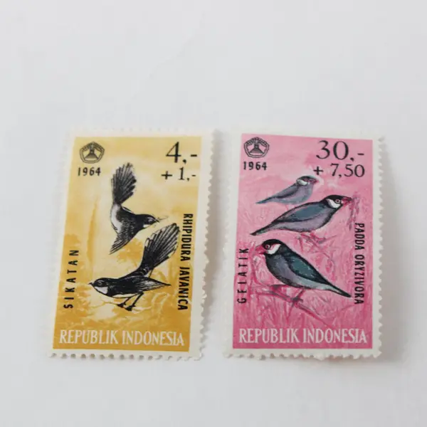 Lot Of 5 Indonesia 1964 Bird Charity Stamps Mint Hinged OG