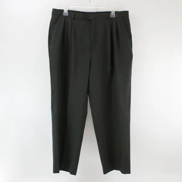 Angelo Rossi Men's Dress Pants Dark Green 36x26 Formal Trousers