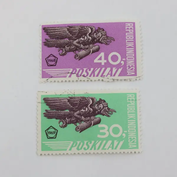 Lot Of 2 Indonesia Express Mail Stamps Used Cancelled 1968-1969