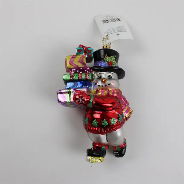 Christopher Radko Last Minute Shopper Snowman Blown Glass Ornament MPN 1011171