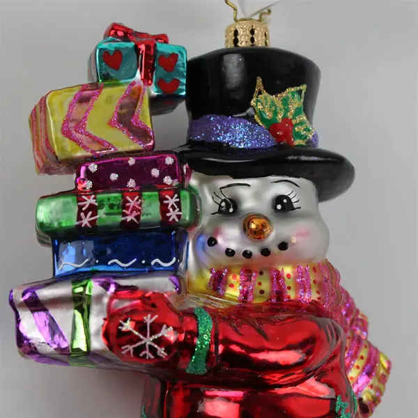 Christopher Radko Last Minute Shopper Snowman Blown Glass Ornament MPN 1011171