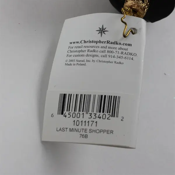 Christopher Radko Last Minute Shopper Snowman Blown Glass Ornament MPN 1011171