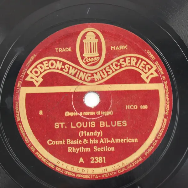 Count Basie Odeon HCO880/878 St Louis Blues/Cafe Society Blues 10in Shellac 78