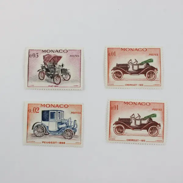 Set Of 4 Monaco 1962 Automobiles Stamps SC #485-87 Mint Hinged