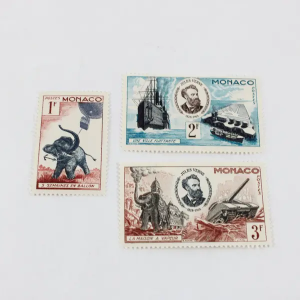 Set Of 3 Monaco 1955 Jules Verne Stamps SC #340-42 Mint Never Hinged