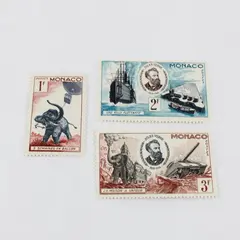 Set Of 3 Monaco 1955 Jules Verne Stamps SC #340-42 Mint Never Hinged