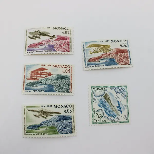 Set Of 5 Monaco 1964 Airplane Rally Stamps SC #565-9 MNH